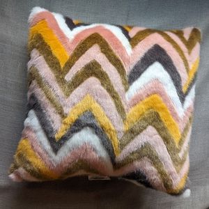 chevron faux fur pillow